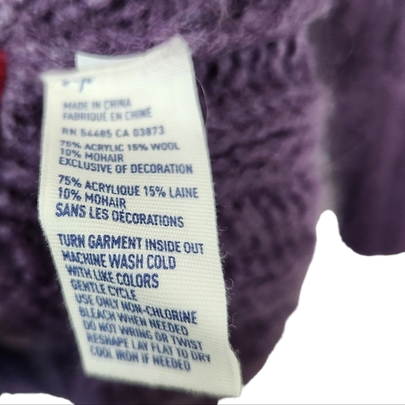 American Eagle Outfitters AEO Purple Wool Blend Mohair V-Neck Sweater Size Small - Picture 9 of 9